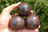 Polished Blood Red Specular Gemmy Garnet Spheres x 4 From Madagascar - TopRock