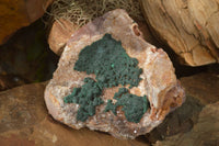Natural Rare Ball Malachite On Drusy Quartz & Dolomite Matrix  x 2 From Kambove, Congo - Toprock Gemstones and Minerals