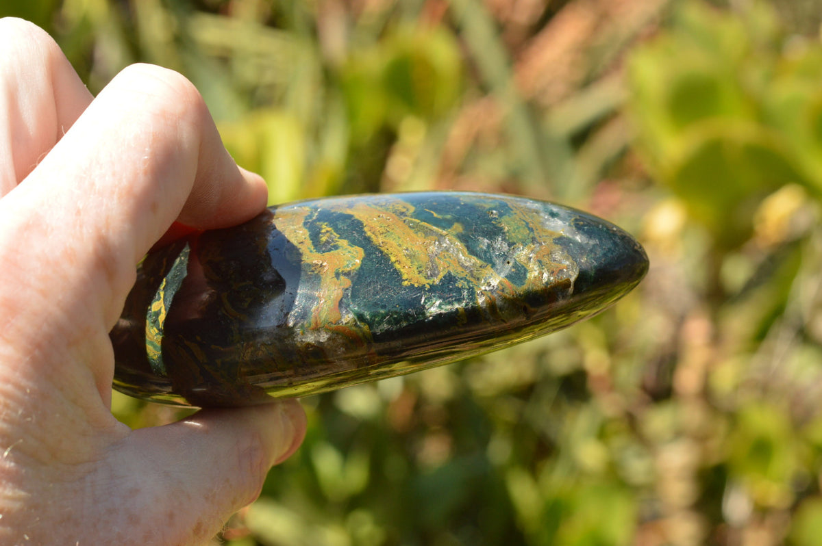 Polished Stunning Ocean Jasper Standing Free Forms With Orbicular Patterns x 3 From Madagascar - TopRock