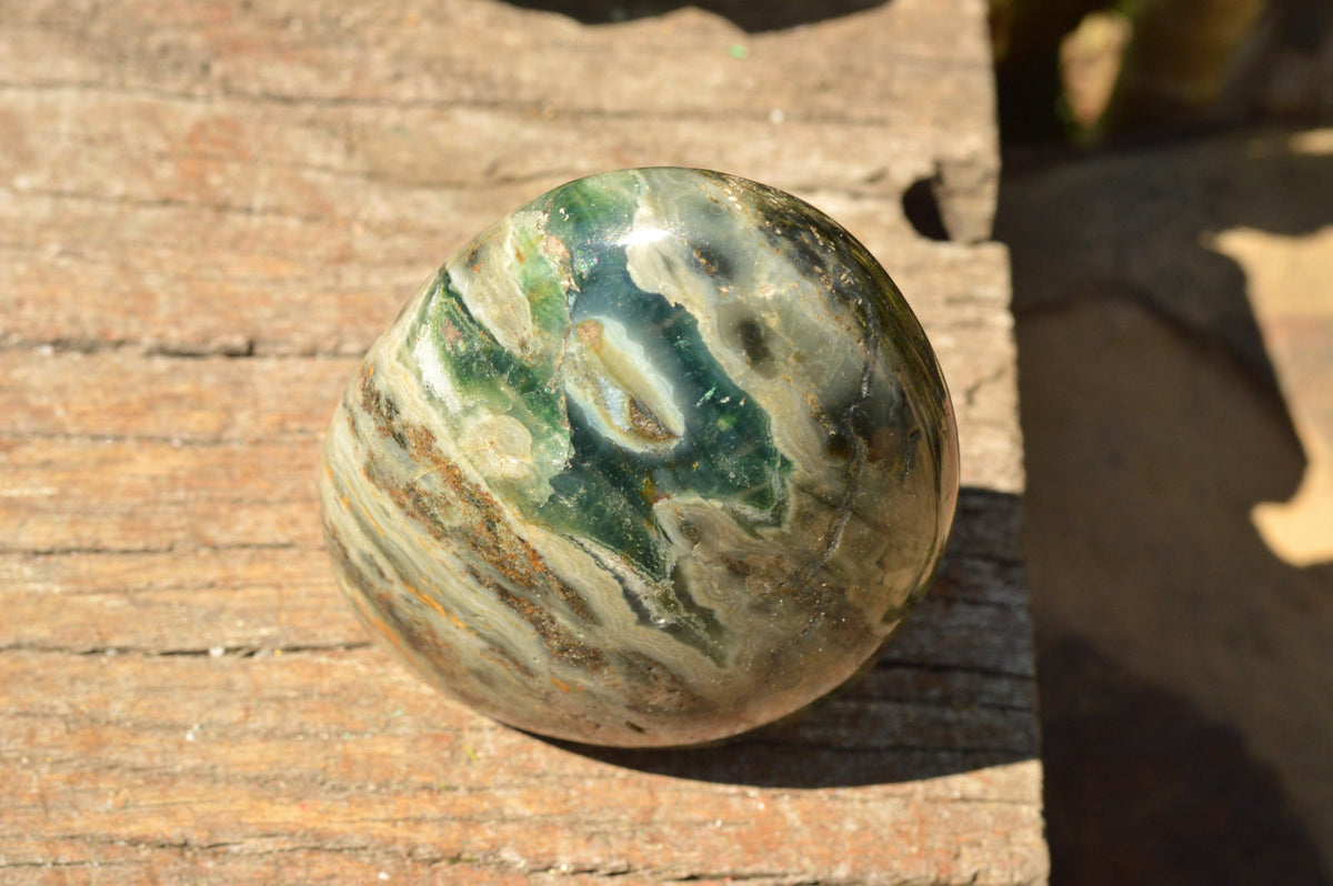Polished Stunning Ocean Jasper Standing Free Forms With Orbicular Patterns x 3 From Madagascar - TopRock
