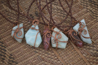Polished Mixed Copper Wire Wrapped Jewellery Pendants x 6 From Congo - Toprock Gemstones and Minerals