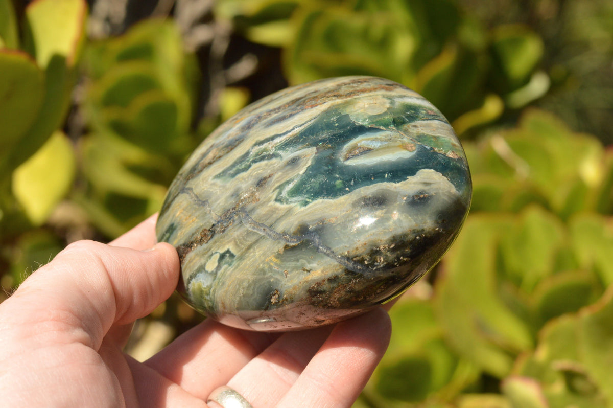 Polished Stunning Ocean Jasper Standing Free Forms With Orbicular Patterns x 3 From Madagascar - TopRock