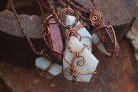 Polished Mixed Copper Wire Wrapped Jewellery Pendants x 6 From Congo - Toprock Gemstones and Minerals