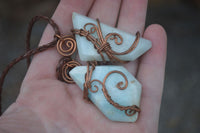 Polished Mixed Copper Wire Wrapped Jewellery Pendants x 6 From Congo - Toprock Gemstones and Minerals