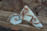 Polished Mixed Copper Wire Wrapped Jewellery Pendants x 6 From Congo - Toprock Gemstones and Minerals