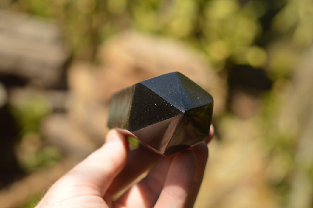 Polished Double Terminated Black Basalt Points x 4 From Madagascar - TopRock