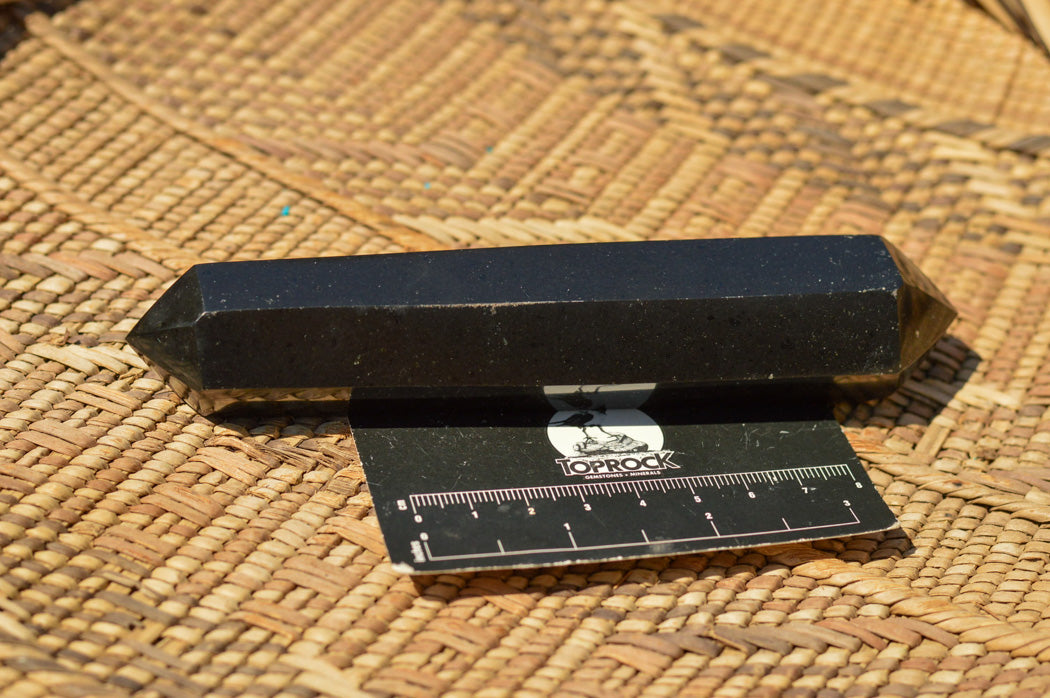 Polished Double Terminated Black Basalt Points x 4 From Madagascar - TopRock