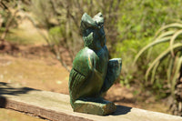 Polished Large Green Verdite Owl Carving  x 1 From Zimbabwe - TopRock