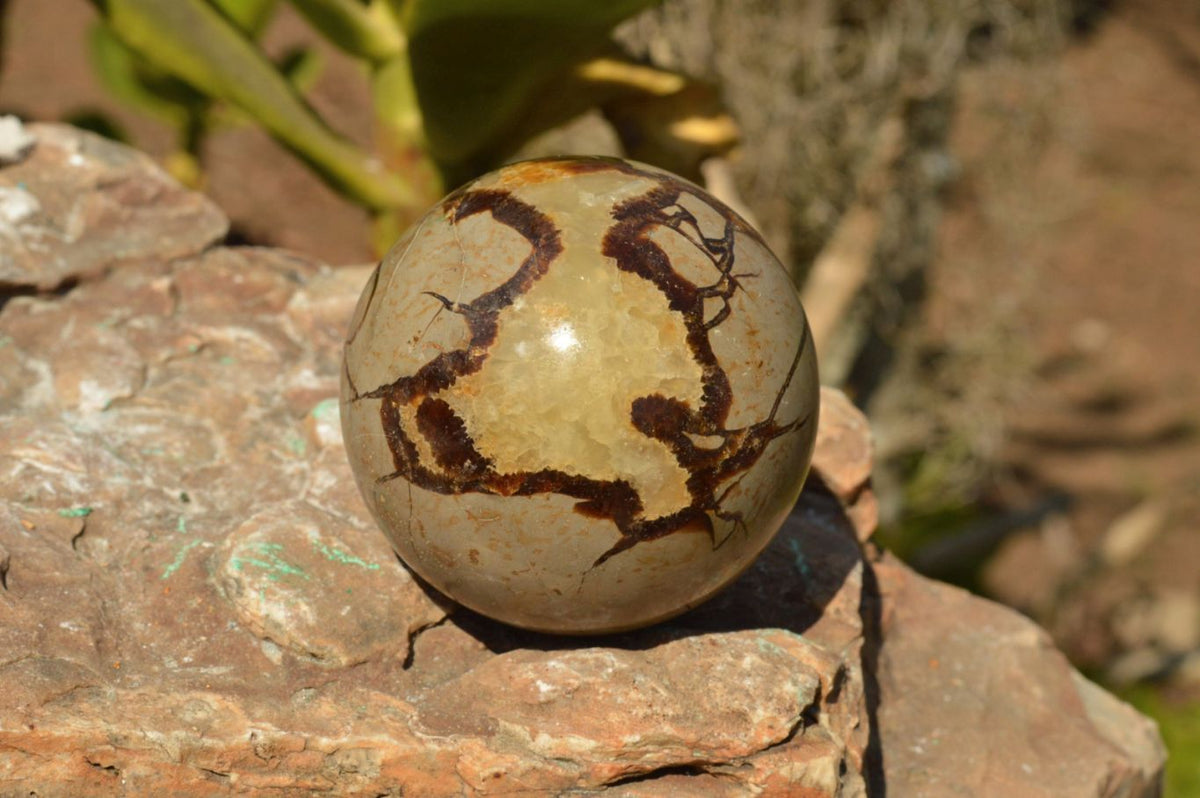 Polished Septerye (Calcite & Aragonite) Spheres x 4 From Mahajanga, Madagascar - TopRock