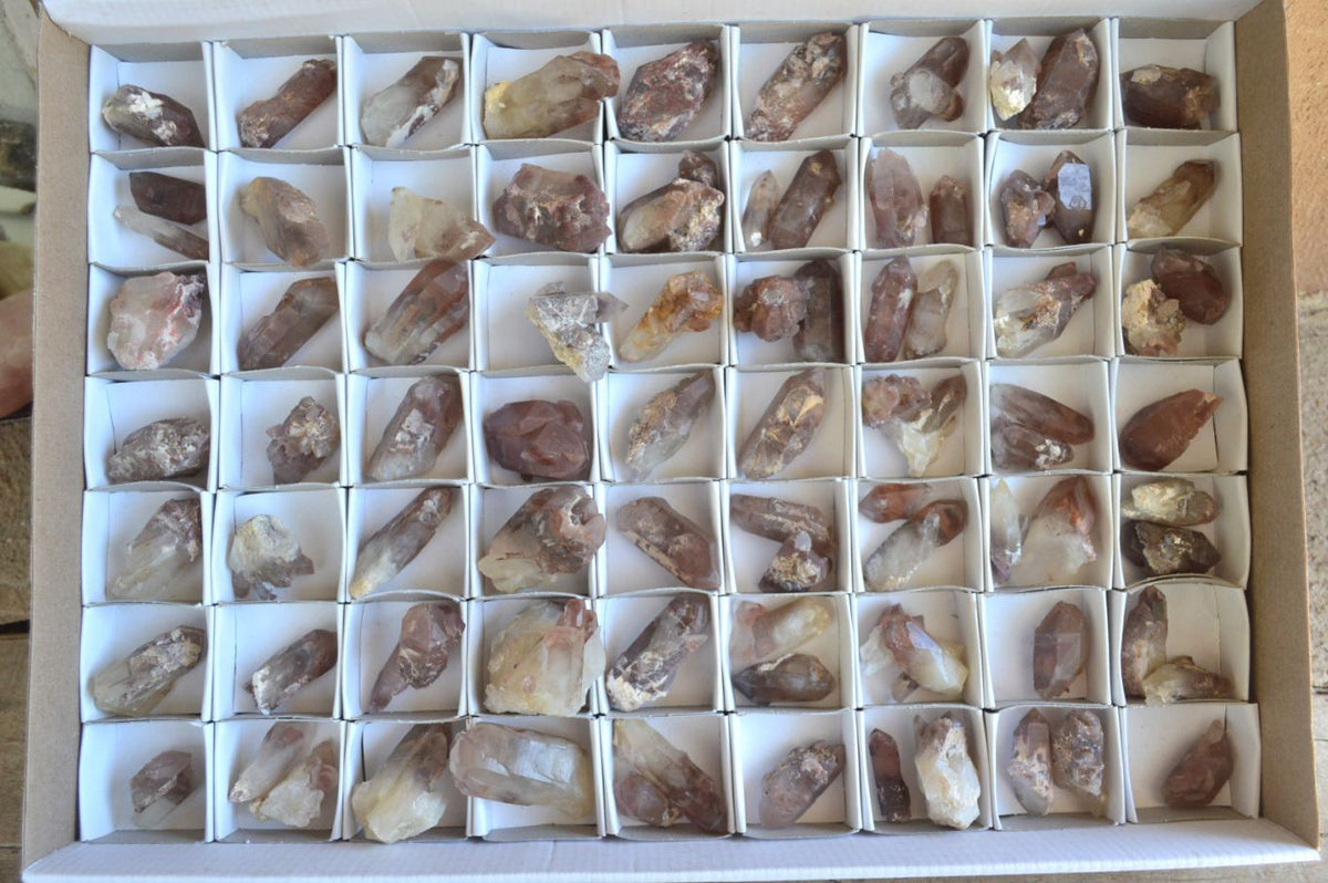 Natural Single Red Hematoid Phantom Quartz Crystals x 84 From Zimbabwe - TopRock