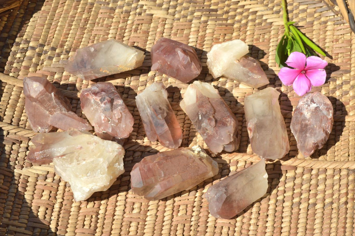 Natural Single Red Hematoid Phantom Quartz Crystals x 84 From Zimbabwe - TopRock