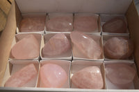 Polished Gemmy Pink Rose Quartz Standing Free Forms x 12 From Madagascar - Toprock Gemstones and Minerals