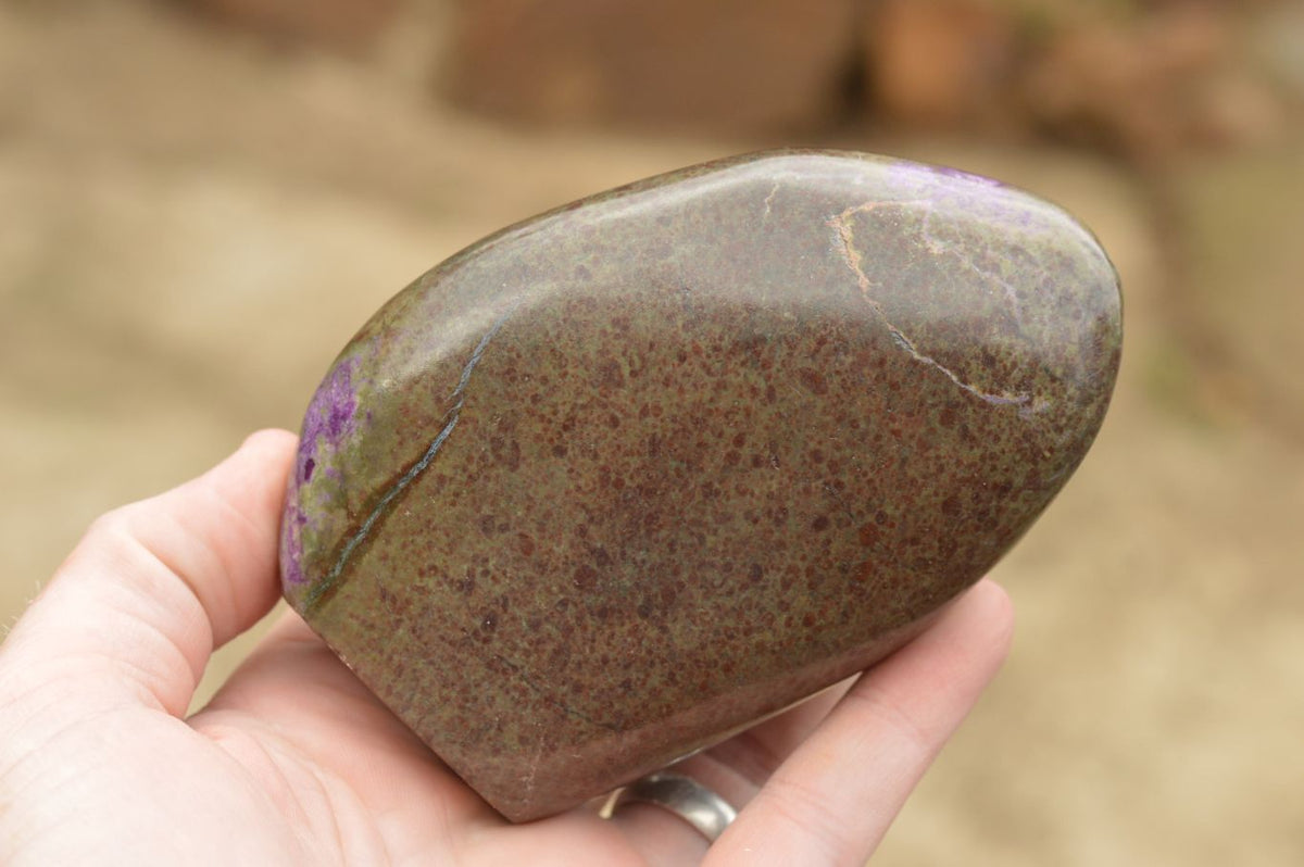 Polished Stichtite & Green Serpentine (Atlantisite) Standing Free Forms x 3 From Barberton, South Africa - TopRock