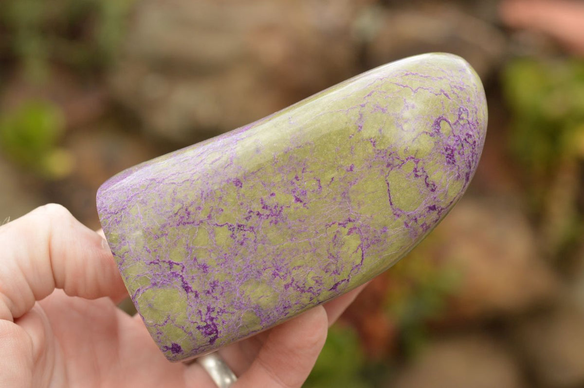 Polished Stichtite & Green Serpentine (Atlantisite) Standing Free Forms x 3 From Barberton, South Africa - TopRock