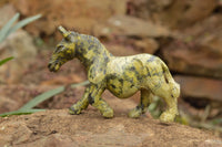 Polished Hand Carved Leopard Stone & Verdite Animal Carvings  x 2 From Zimbabwe - TopRock