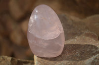 Polished Gemmy Pink Rose Quartz Standing Free Forms x 12 From Madagascar - Toprock Gemstones and Minerals