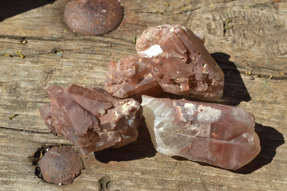 Natural Single Red Hematoid Phantom Quartz Crystals x 84 From Zimbabwe - TopRock