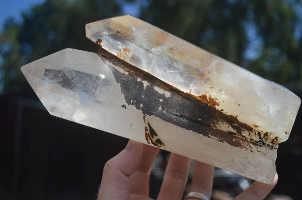 Polished Large Twin Flame Clear Quartz Crystal Point  x 1 From Madagascar - TopRock