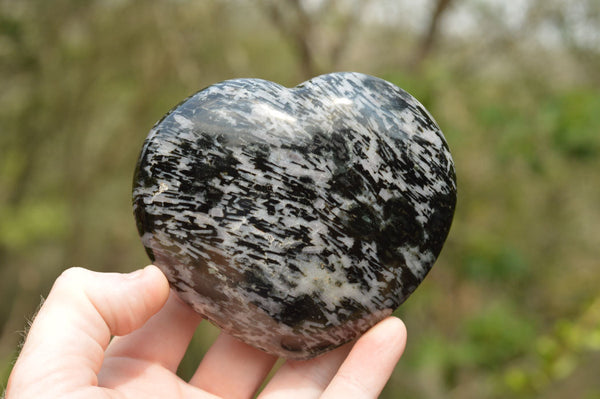 Polished Merlinite Gabbro Heart & Sphere  x 2 From Ambatondrazaka, Madagascar - TopRock