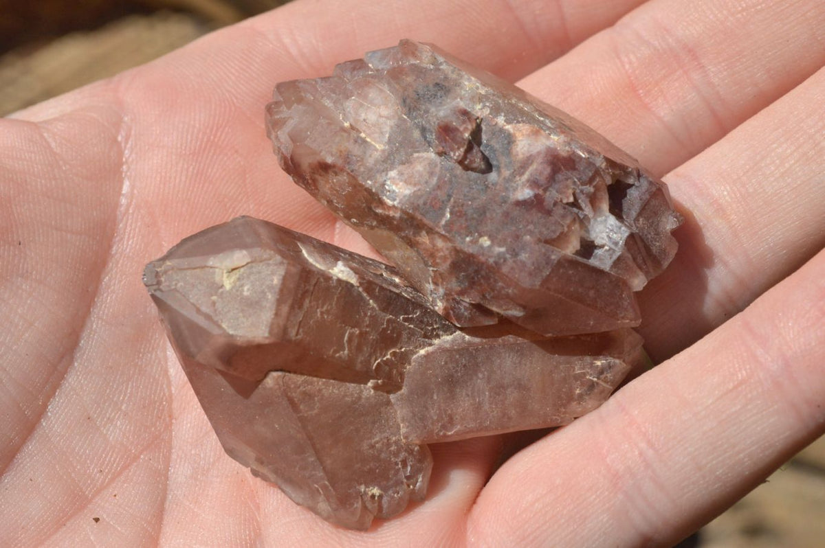 Natural Single Red Hematoid Phantom Quartz Crystals x 84 From Zimbabwe - TopRock