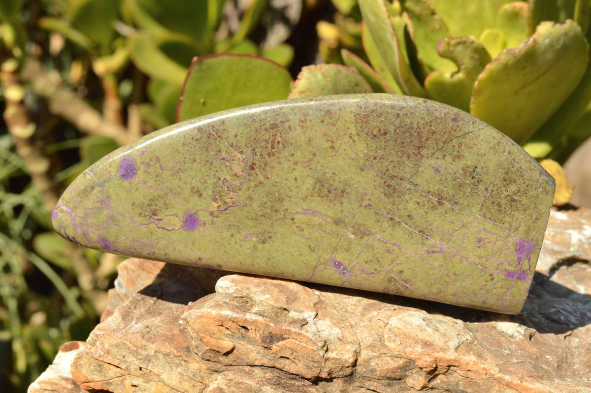 Polished Stichtite & Green Serpentine Standing Free Forms x 2 From Barberton, South Africa - TopRock