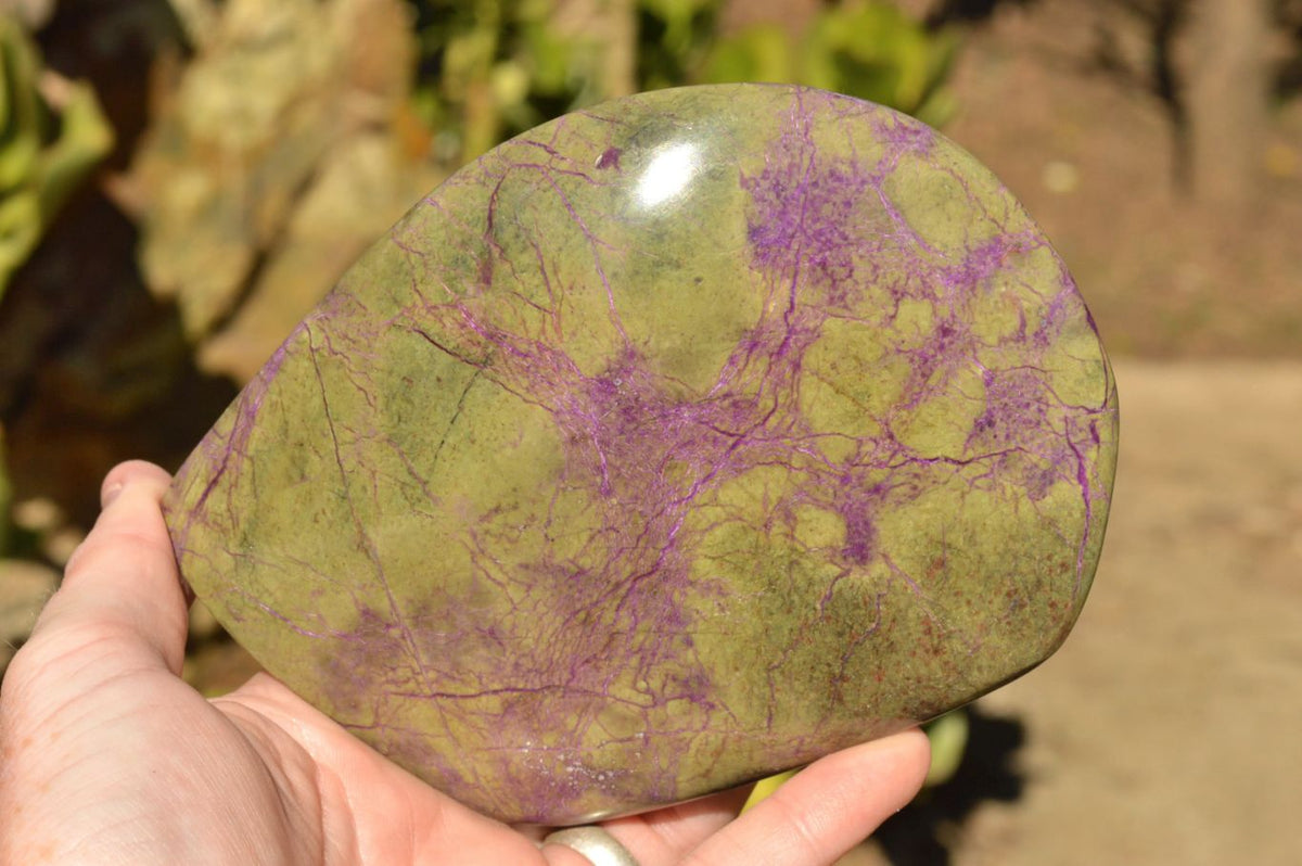 Polished Stichtite & Green Serpentine Standing Free Forms x 2 From Barberton, South Africa - TopRock