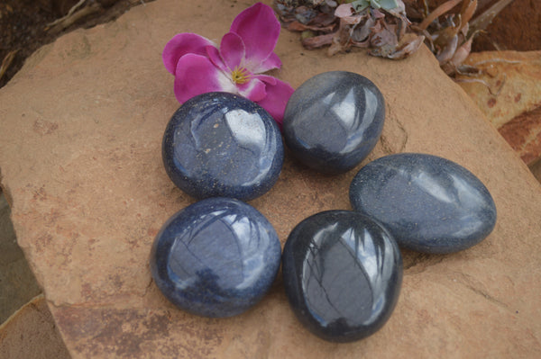 Polished Lazulite Highly Selected Gallets / Palm Stones  - Sold per 1 Kg - From Tulear, Madagascar - TopRock