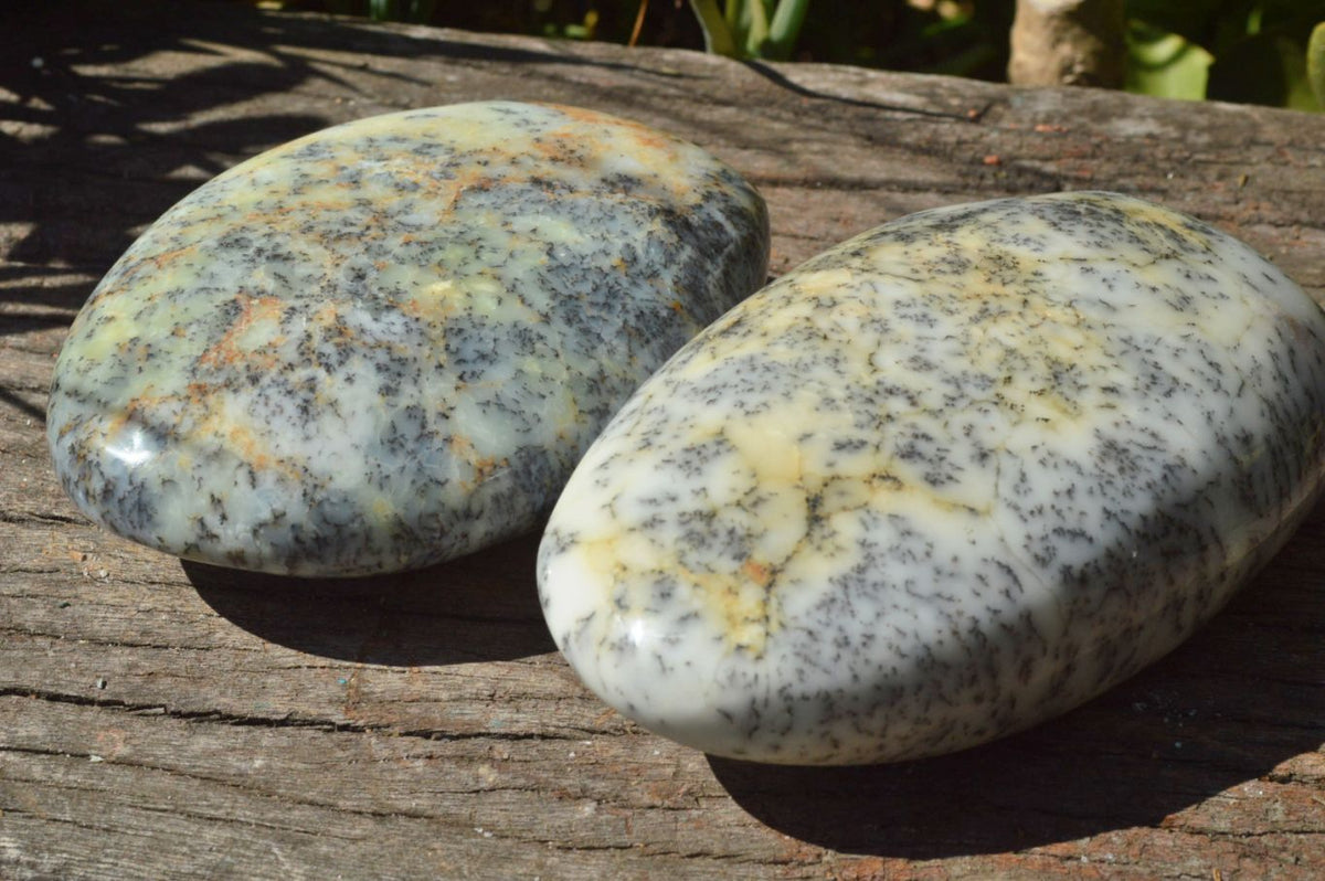 Polished Dendritic White Opal Standing Free Forms x 3 From Moralambo, Madagascar - TopRock
