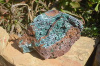 Natural Drusy Coated Ball Malachite On Dolomite Specimen x 1 From Likasi, Congo - Toprock Gemstones and Minerals
