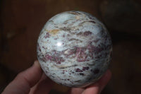 Polished Rubellite Pink Tourmaline Matrix Sphere x 1 From Madagascar - Toprock Gemstones and Minerals