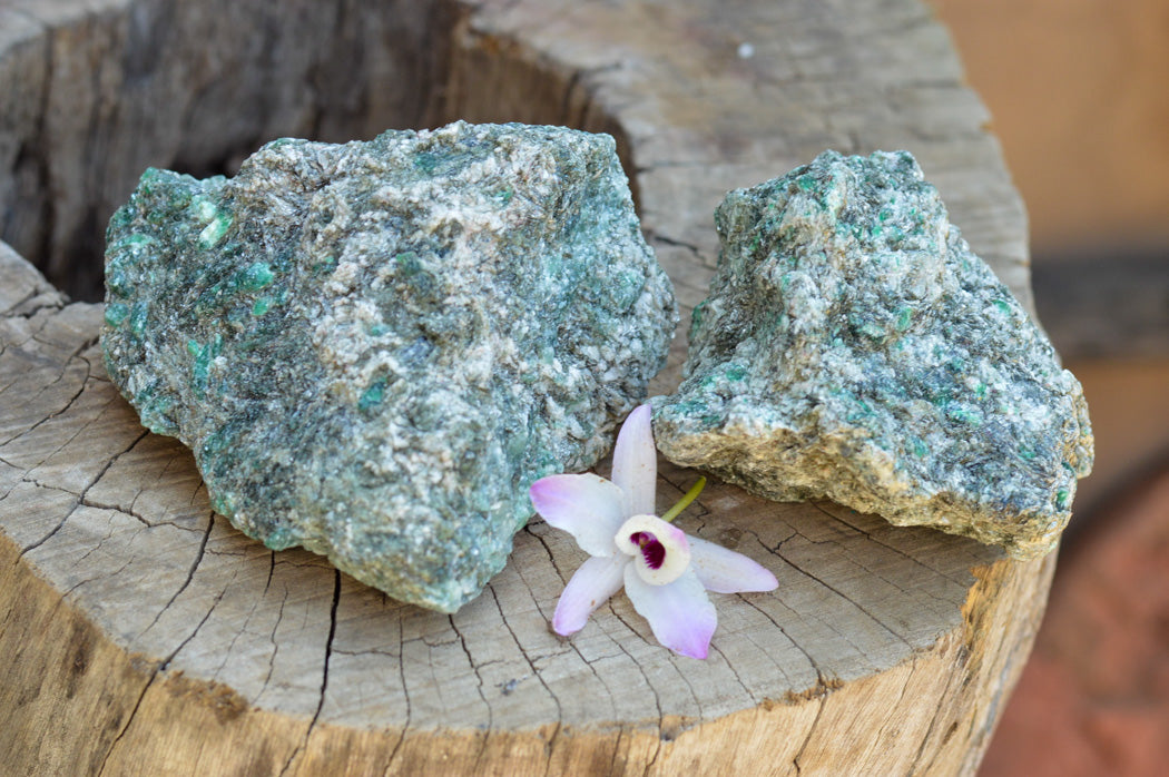 Natural Green Emerald In Matrix Specimens x 2 From Sandawana, Zimbabwe - TopRock