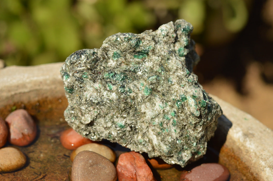 Natural Green Emerald In Matrix Specimens x 2 From Sandawana, Zimbabwe - TopRock