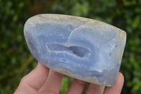 Polished Blue Lace Agate Standing Free Forms  x 3 From Nsanje, Malawi - Toprock Gemstones and Minerals