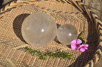 Polished Semi Optic Quartz Spheres x 2 From Madagascar - TopRock