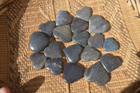 Polished  Blue Lazulite Gemstone Hearts  x 20 From Madagascar - Toprock Gemstones and Minerals