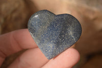 Polished  Blue Lazulite Gemstone Hearts  x 20 From Madagascar - Toprock Gemstones and Minerals