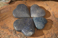 Polished  Blue Lazulite Gemstone Hearts  x 20 From Madagascar - Toprock Gemstones and Minerals