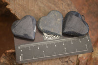 Polished  Blue Lazulite Gemstone Hearts  x 20 From Madagascar - Toprock Gemstones and Minerals