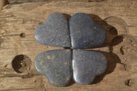 Polished  Blue Lazulite Gemstone Hearts  x 20 From Madagascar - Toprock Gemstones and Minerals