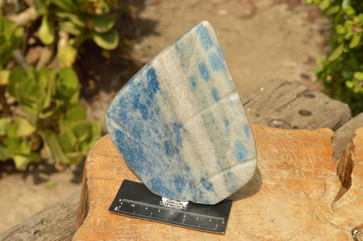 Polished Small Leaf Carvings with Blue Spotted Spinel in Matrix x 2 From Madagascar - TopRock