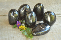 Polished Schorl Black Tourmaline Standing Free Forms x 6 From Madagascar - TopRock