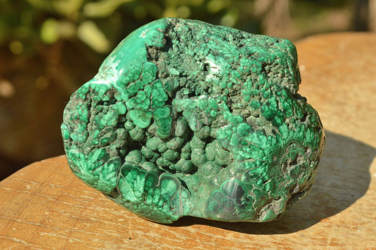 Polished Malacholla Free Forms With Stunning Flower Patterns & Crystalline Vugs x 4 From Congo - TopRock