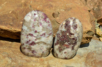 Polished Rubellite Pink Tourmaline Standing Free Forms  x 3 From Madagascar - TopRock