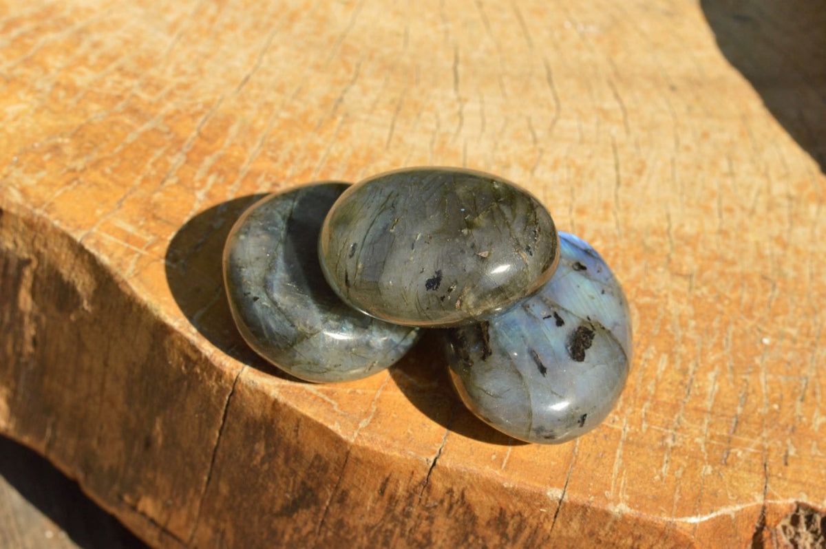 Polished Flashy Labradorite Palm Stones x 20 From Tulear, Madagascar - TopRock