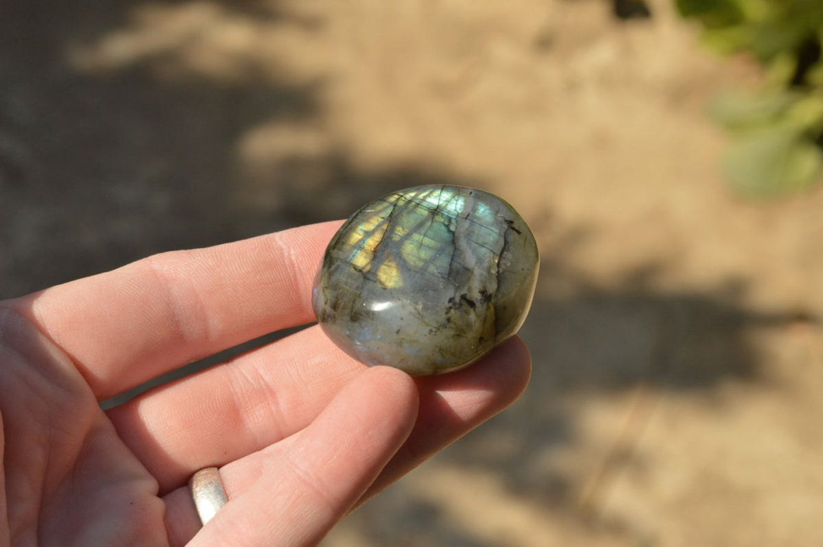 Polished Flashy Labradorite Palm Stones x 20 From Tulear, Madagascar - TopRock
