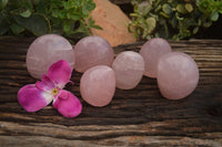 Polished Gemmy Pink Rose Quartz Standing Free Forms  x 6 From Ambatondrazaka, Madagascar - TopRock
