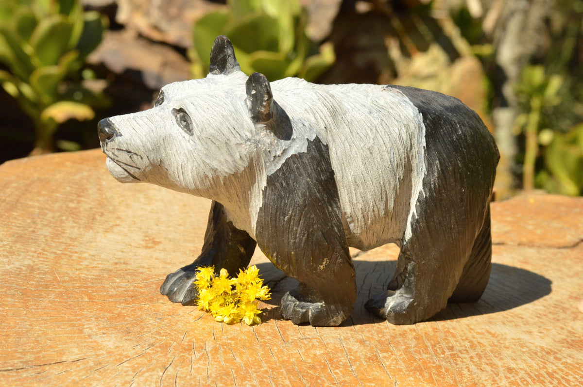 Polished Hand Carved Wonder stone Panda Bear (Not Kungfu) x 1 From Zimbabwe - TopRock