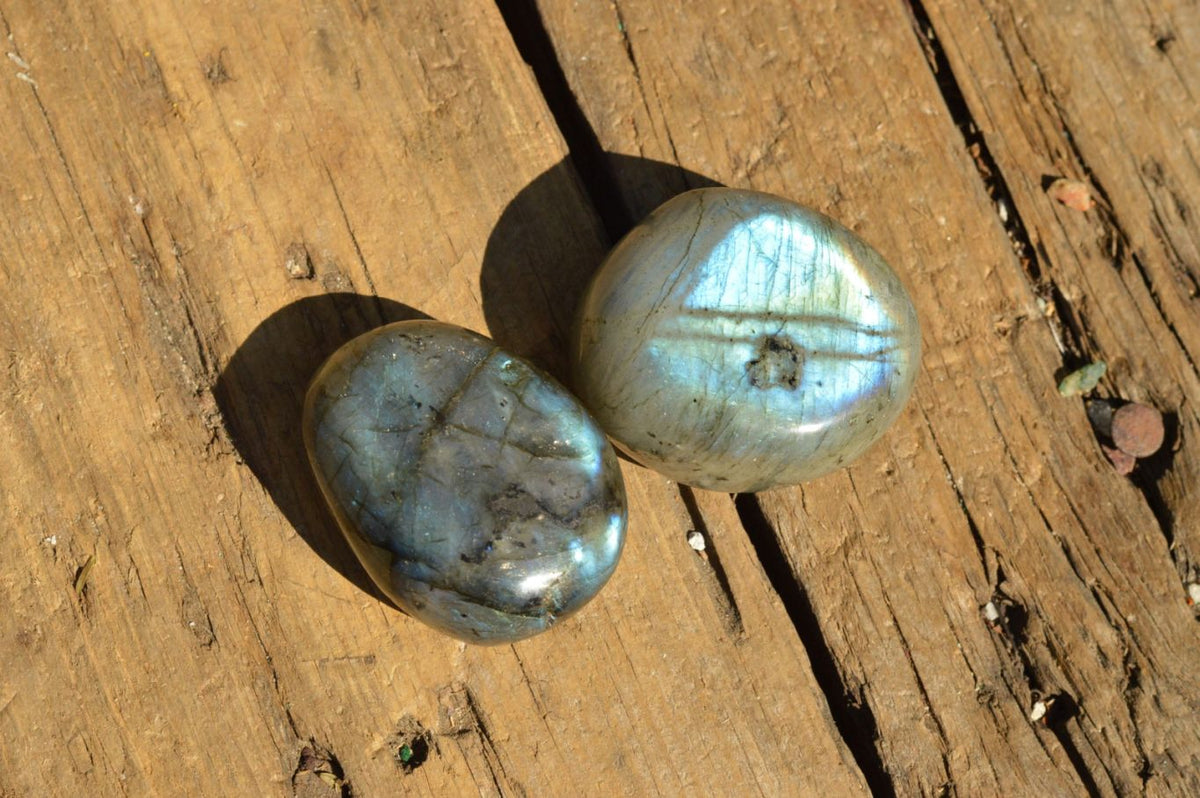 Polished Flashy Labradorite Palm Stones x 20 From Tulear, Madagascar - TopRock