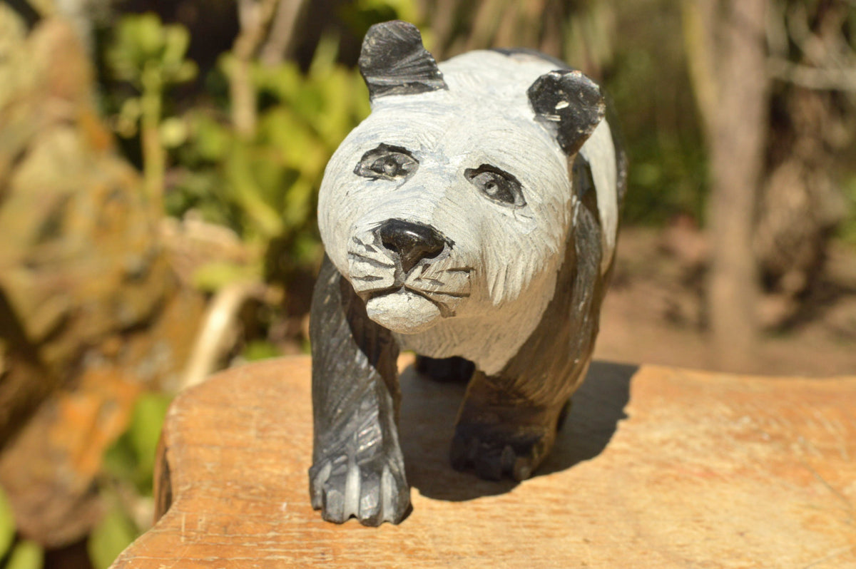 Polished Hand Carved Wonder stone Panda Bear (Not Kungfu) x 1 From Zimbabwe - TopRock