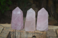 Polished Gemmy Pink Rose Quartz Points  x 3 From Madagascar - Toprock Gemstones and Minerals